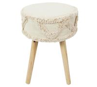 Tabouret Design Ethnique "Mirage" 41cm Blanc