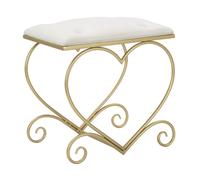 Tabouret Design "Heart" 51cm Crème & Or