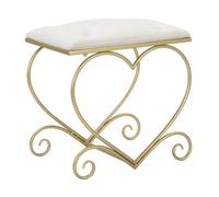 Tabouret Design Heart 51cm Crème & Or