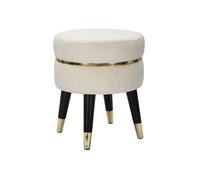 Tabouret Design "Paris" 40cm Crème & Or