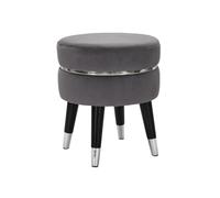 Tabouret Design Paris 40cm Gris Foncé & Argent
