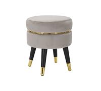 Tabouret Design "Paris" 40cm Gris & Or