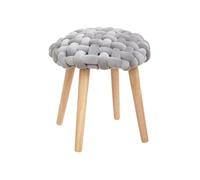 - Tabouret design tricot scandinave Cosy - Diam. 43 cm - Gris - Cosy