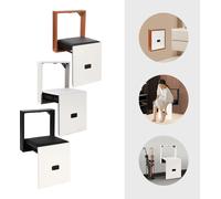 Tabouret d'essayage de chaussures pliable et mural, peu encombrant, assise stable, capacité de charge 150 kg, kaki foncé