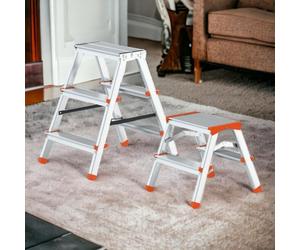 Tabouret d'intérieur en aluminium avec pieds antidérapants Tip Tap STEP-UP - 3 marches