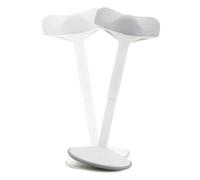 Tabouret Dynamique à Bascule, Améliore la Posture, Base bombée antidérapante, Assise Confort matelassée Forme Selle, Hauteur réglable, Assis-Debout, Travail Bureau, Maison, Dessin - Blanc-Gris