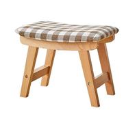 Tabouret Empilable, Petit Tabouret Repose Pied, Tabouret Marche Pied pour Salon Chambre Entrée, Banc Chaussures Maison(White-Brown)