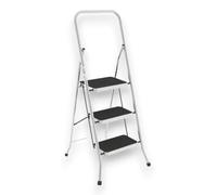 Tabouret en aluminium avec échelle en acier à 3 marches, 38 x 26 x H 75 cm