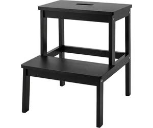 Tabouret en bambou avec marchepied KROK, hauteur 46 cm, noir