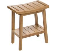 Tabouret en bois de bambou coloris naturel - Longueur 39,5 x Profondeur 25,2 x Hauteur 46 cm