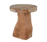 Tabouret en bois de teck - 30 x 25 cm - Décoration en bois massif - Support pour fleurs et plantes