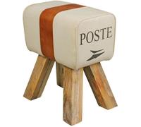 Tabouret en bois massif rembourré rétro séjour - FINEBUY - Petit 30x47x40 cm - Canvas