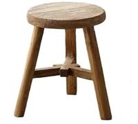 Tabouret en bois naturel vintage pour plantes d'intérieur, petit tabouret rond rustique pour décoration de salon et de chambre à coucher, table d'appoint fabriquée à la main, décoration en bois de