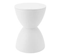Tabouret en Forme de Sablier Moderne en Plastique Blanc, Tabouret Rond Moderne et Simple pour la Maison, Tabouret de Jardin, Table D'appoint, Table Végétale pour Salle de Bain, Cabine(Blanc)