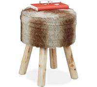 Tabouret en fourrure rond