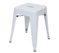 Mendler Tabouret HWC-A73 – en métal, design industriel, empilable – blanc
