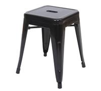 Tabouret HWC-A73, tabouret métallique, métal design industriel empilable ~ noir