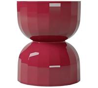 Tabouret en Plastique en Forme de Sablier, Tabouret Rond Moderne D'Appoint pour Salon et Chambre, Rouge/Blanc/Noir/Vert/Rose/Orange(A)