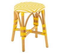 Tabouret en Rotin Danial 44cm Jaune
