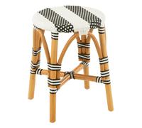 Tabouret en Rotin Danial 44cm Noir