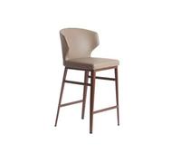 Tabouret en simili cuir et acier bronze 4000C, 48 x 48 x 93 cm. -