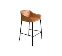 Tabouret en simili cuir marron