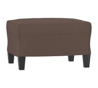 Tabouret en Similicuir Marron 60 x 50 x 41 cm Repose-Pieds avec Cadre | Revêtement similicuir facile d'entretien, structure contreplaqué stable, usage polyvalent, montage simple avec manuel inclus