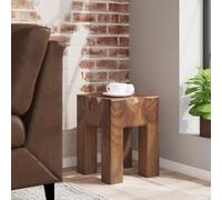 Tabouret en teck massif 30 x 30 x 40 cm, fabriqué à la main, avec quatre pieds stables, pliable et peu encombrant, polyvalent comme repose-pieds, table d'appoint, chaise de camping ou siège de jardin