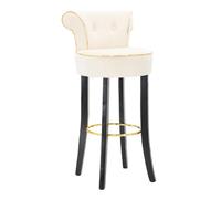 Tabouret de Bar en Velours "Luxy" 96cm Crème