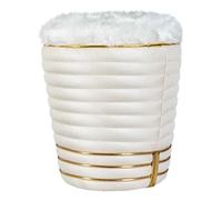 Tabouret en Tissu Doric 50cm Ivoire & Or