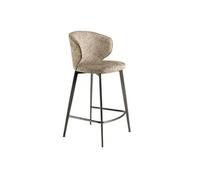 Tabouret en tissu marron chiné 4241, 52 x 48 x 92 cm -