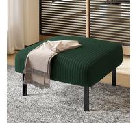 Tabouret en velours côtelé Sweiko Premium avec structure métallique - Revêtement en velours super doux pour un confort ultime - Utilisable de manière polyvalente comme repose-pieds, pouf ou table d'ap