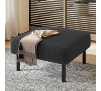 Tabouret en velours côtelé Sweiko Premium avec structure métallique - Revêtement en velours super doux pour un confort ultime - Utilisable de manière polyvalente comme repose-pieds, pouf ou table d'ap