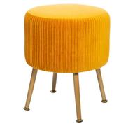 Tabouret en velours plissé Solaro Atmosphera - Ocre Jaune