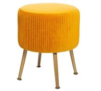 Tabouret en velours plissé Solaro Atmosphera - Ocre Jaune