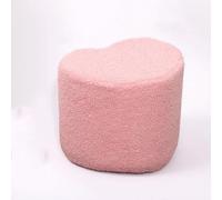 Tabouret en velours rose en forme de cœur - Repose-pieds rembourré doux pour salon, chambre à coucher, entrée - Siège à langer multifonction 27,9 x 22,9 x 24,1 cm
