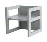 Roba Chaise enfant réversible 3 hauteurs d'assise - Grise 30x30 cm - Capacité 60 kg - Style campagne