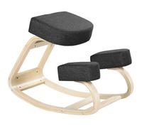 Tabouret ergonomique 51/69/58 cm noir en bois à hauteur réglable