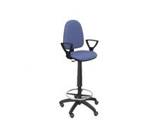 Tabouret Ayna Bali bleu clair avec bras fixes Roulettes de parquet