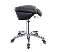 Tabouret ergonomique avec roulettes verrouillables, pivotant à 360° et perchoir réglable en hauteur pour barbier, salon, bureau et maison (45-65 cm)