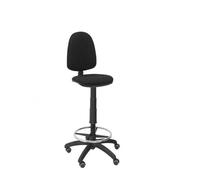 Tabouret ergonomique prise avec hauteur réglable, mécanisme de contact permanent, repose-pieds bague et roue de parquet assise et Noir