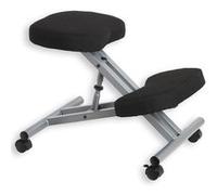 Tabouret ergonomique ROBERT, structure en métal et tissu noir