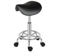 Tabouret ergonomique, selle de cheval à roulette réglable en hauteur de 50 à 65 cm et pivotable à 360°