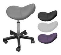 Vivezen Tabouret ergonomique selle de cheval à roulettes réglable 49,5–68 cm pivotable à 360° Gris