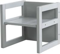 Tabouret Évolutif Enfant Roba, 3 Hauteurs d'Assise 14 18 29 cm, Style Campagne Gris, 9 Mois à 10 Ans