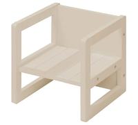 Roba Chaise enfant Tabouret style campagne Beige réversible 3 hauteurs d'assise 30 x 30 cm 60 kg