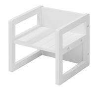roba Chaise Enfant Blanche et Réversible sur 3 Hauteurs d'Assise - 30 x 30 cm - Capacité max. 60 kg - Tabouret Enfant Style Campagne