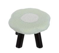 Tabouret Fleur Vert avec Pieds en Bois, Repose-pieds Doux pour Canapé | Peluche et Coton Pp, Léger et Portable, Chambre ou Dortoir, Entretien Facile, Style Mignon Moderne