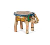Tabouret - Giner y Colomer - Bois de Manguier - Peint à la Main - Multicolore