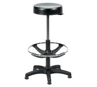 Tabouret haut Budget polyuréthane noir à patins réglable de 55-80 cm